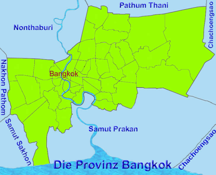 Bangkok Provinz in Thailand Karte