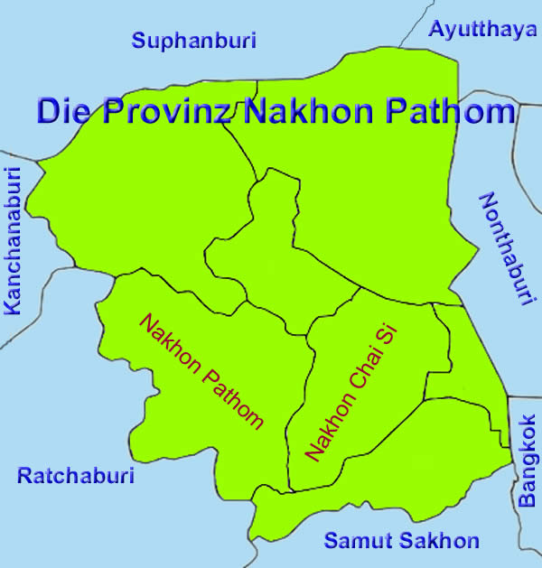 Nakhon Pathom Provinz in Thailand Karte