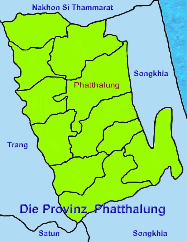 Phatthalung Provinz in Thailand Karte