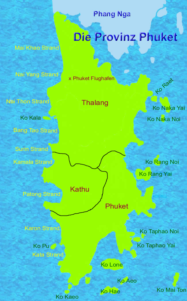 Phuket Provinz in Thailand Karte