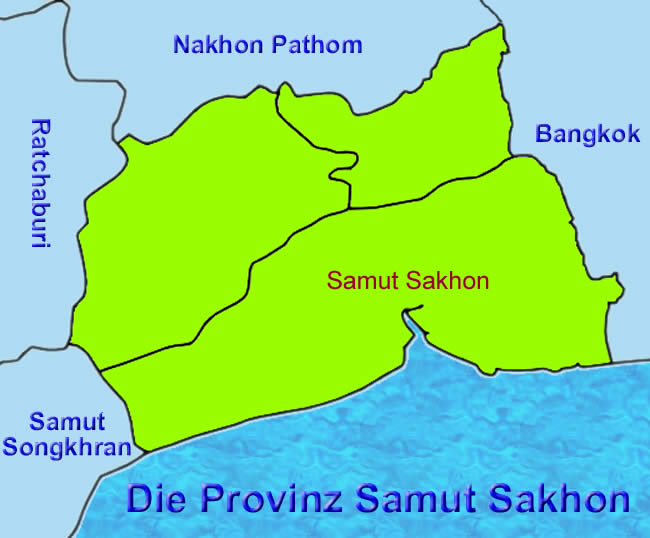 Samut Sakhon Provinz in Thailand Karte