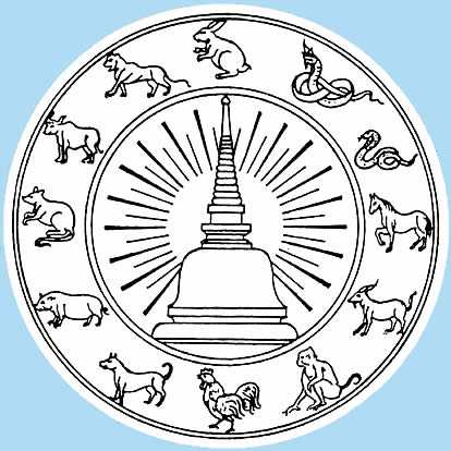 Nakhon Si Thammarat Provinz Wappen Thailand chinesischen Tierkreiszeichen